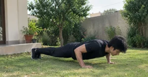 Backyard Push-Up in Garden Light