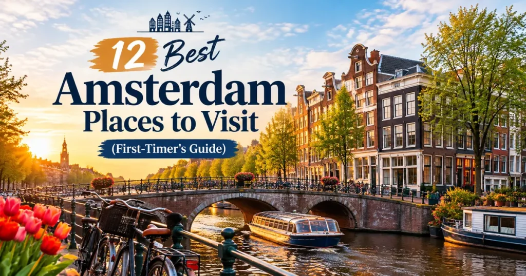Best Amsterdam places to visit canal houses along the Herengracht at sunrise